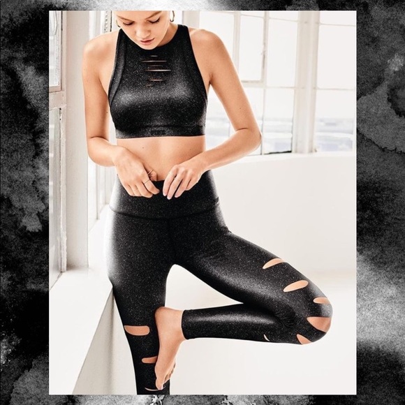 PINK Victoria's Secret Pants - VS PINK Ultimate Slashed Foil Legging